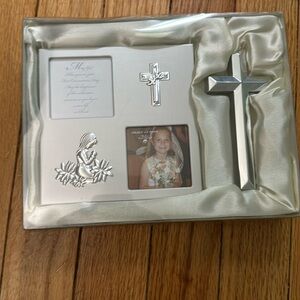 Brand new First communion frame with cross
